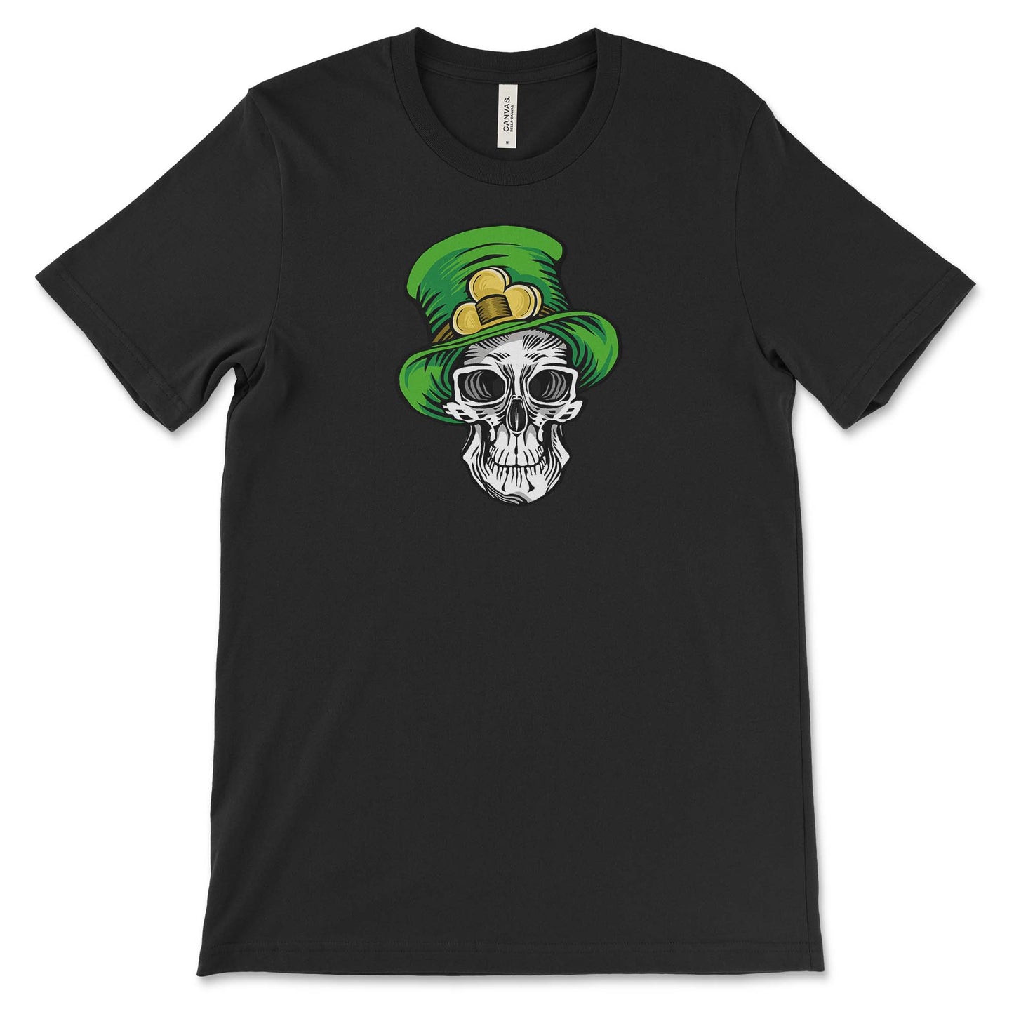 Leprechaun Skull Graphic Tee-Black