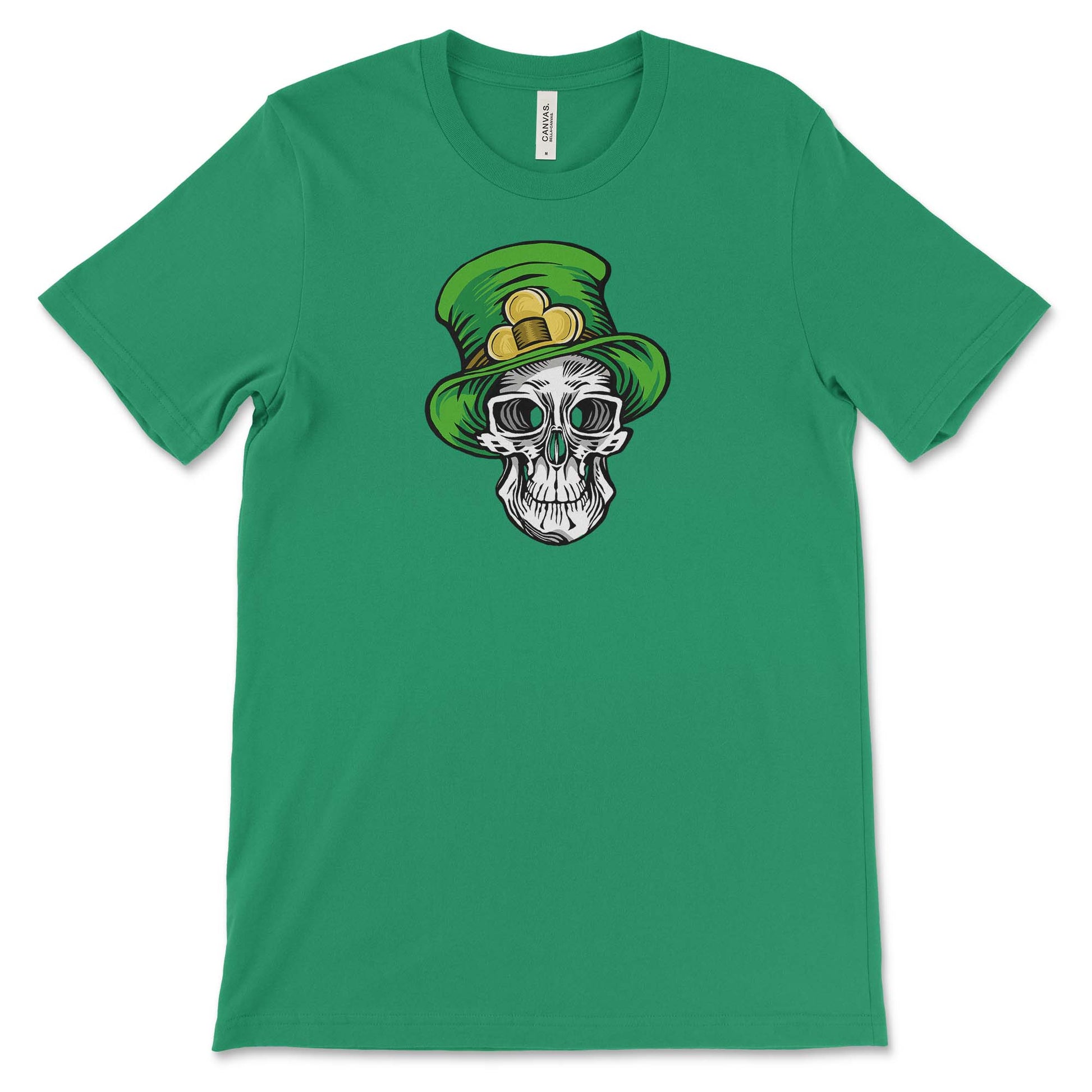 Leprechaun Skull Graphic Tee- Green