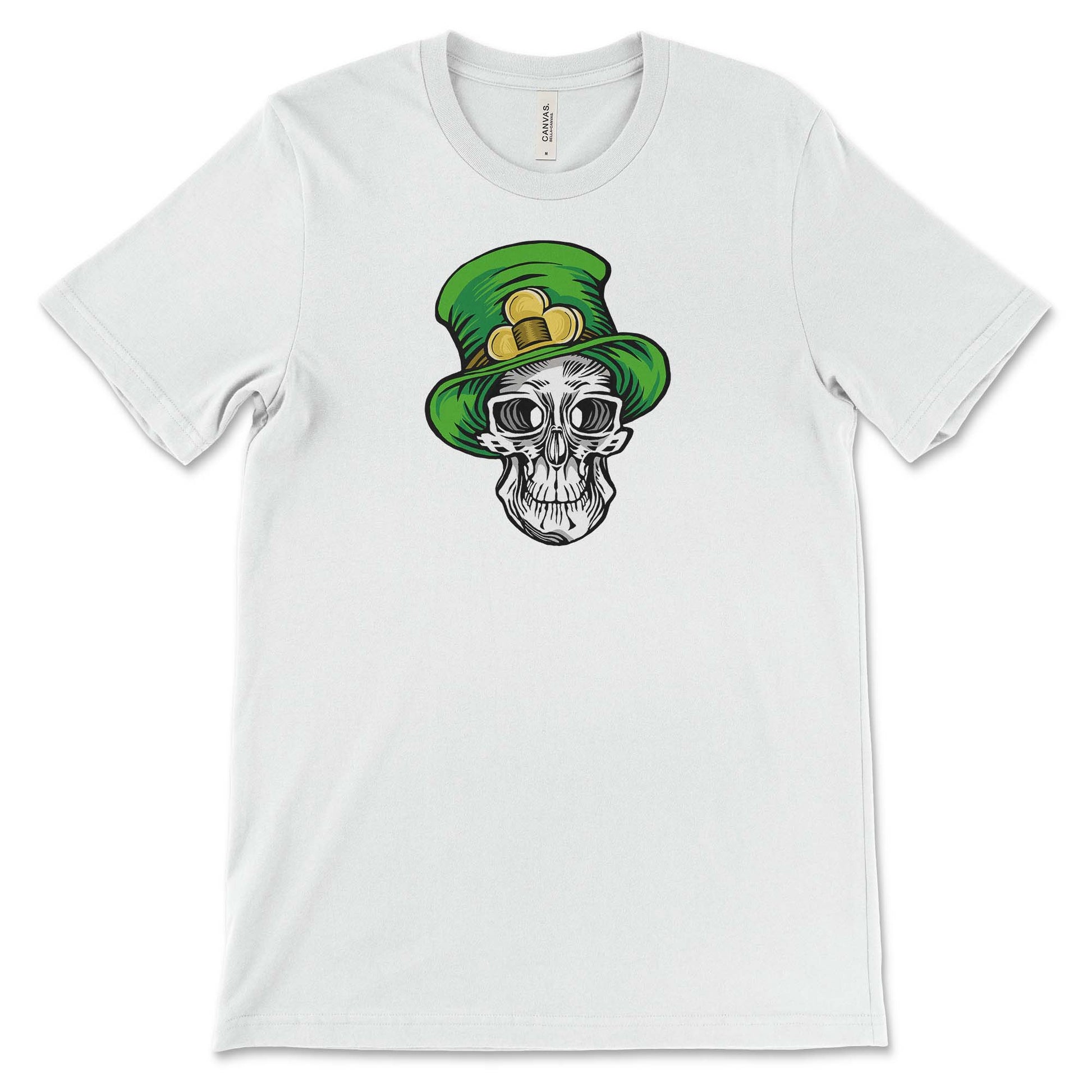 Leprechaun Skull Graphic Tee-White