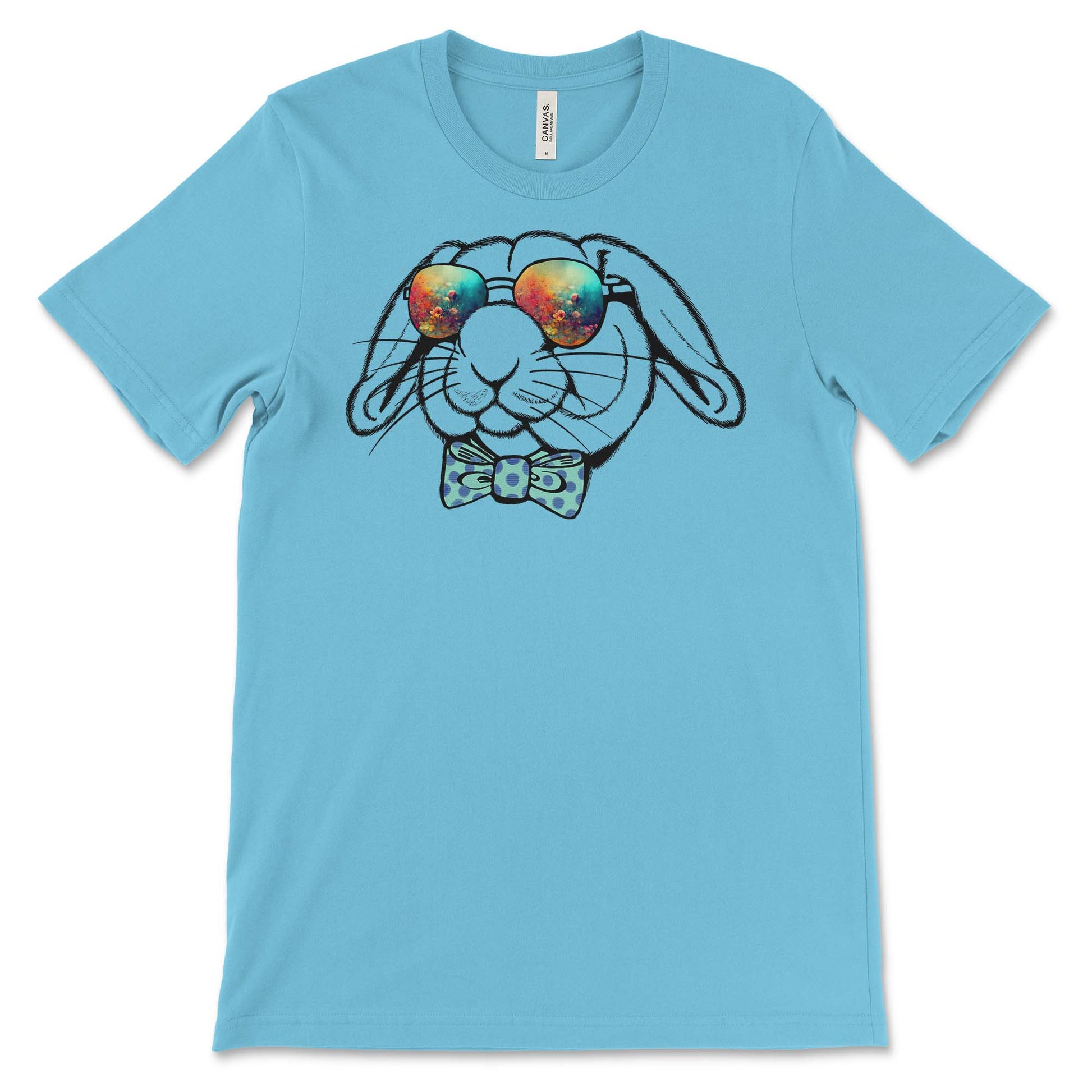 Sunglasses Bunny ocean blue t-shirt