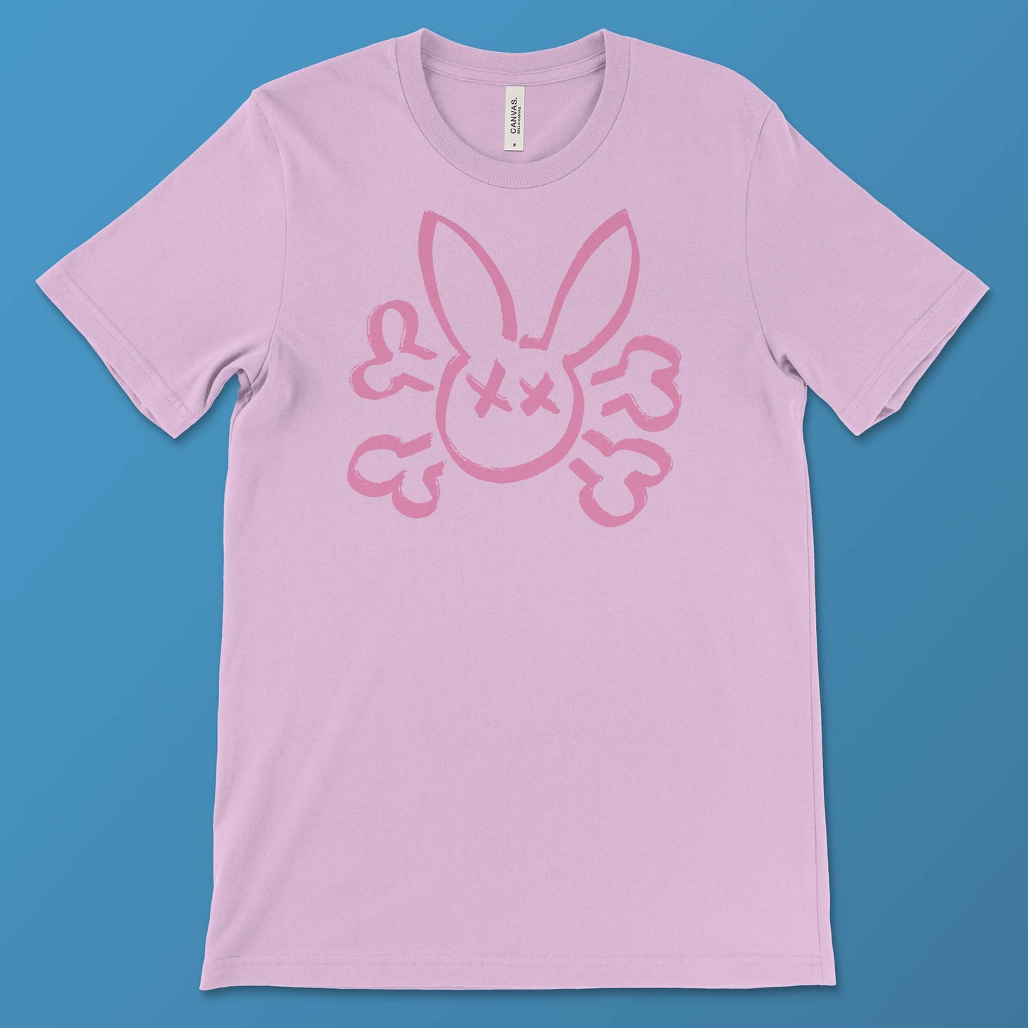 Pink Bunny Skull on a Lilac Graphic Tee 