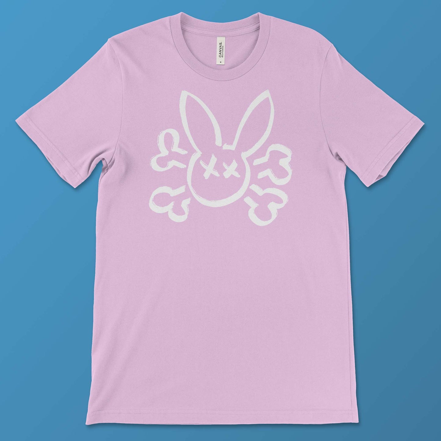 Bunny Skull on a lilac T-Shirt 