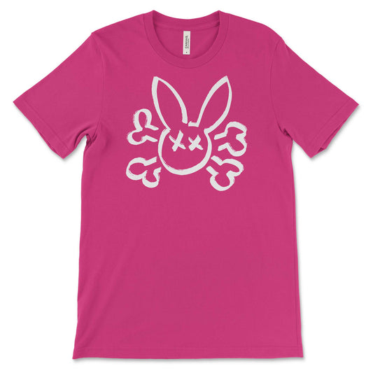 Bunny Skull on a berry T-Shirt