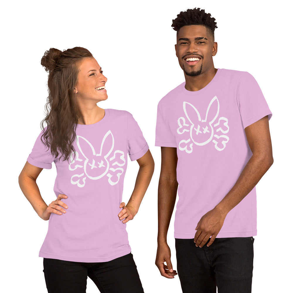 Bunny Skull on a lilac T-Shirt worn by models