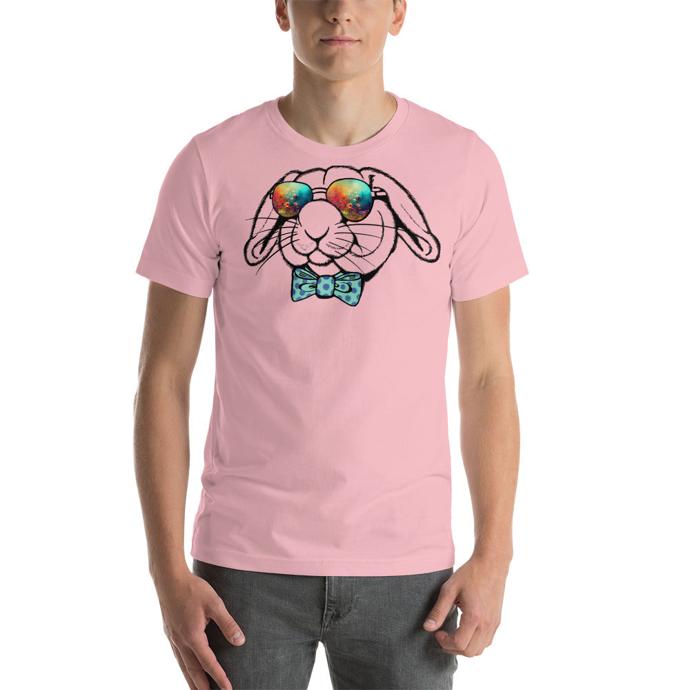 Easter Bunny in Sunglasses Tee in pink worn by a model